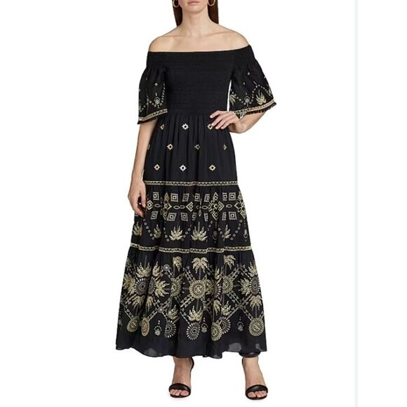 Kobi Halperin Dresses & Skirts - Kobi Halperin $698 Quinn Smocked Off-Shoulder Maxi Dress Size XL